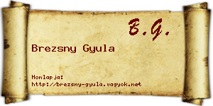 Brezsny Gyula névjegykártya